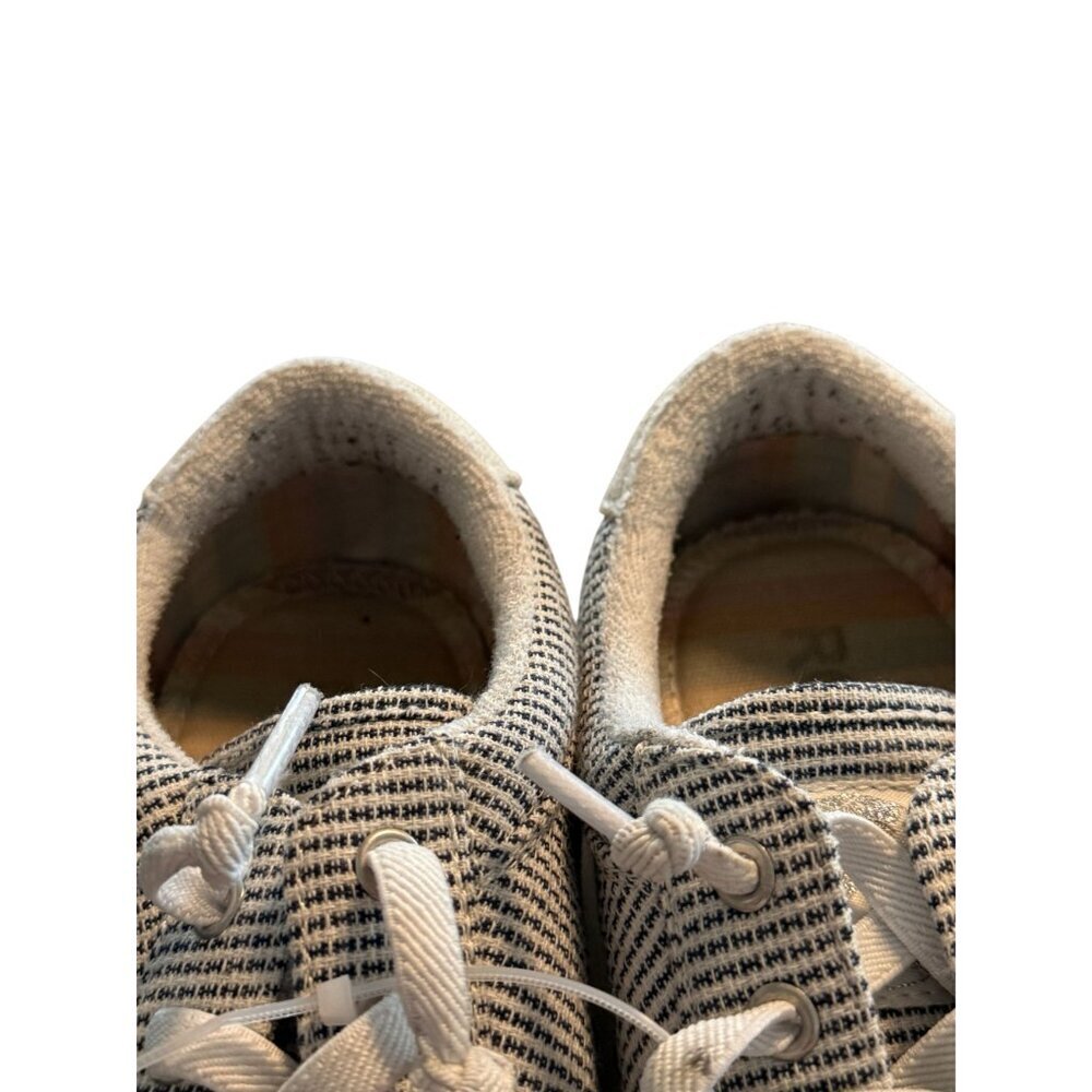 Roxy Womens Striped Canvas Lace-Up Sneakers Casual Style Size 9.5 White & Gray L - Picture 5 of 10